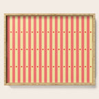Stripes and Dots geometric pattern peach and yellow Serving Tray Gallery Image 1
