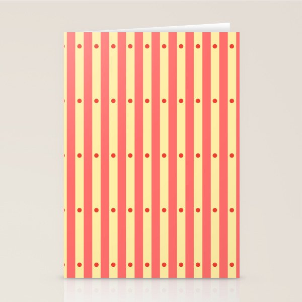 Stripes and Dots geometric pattern peach and yellow Stationery Card Gallery Image 2