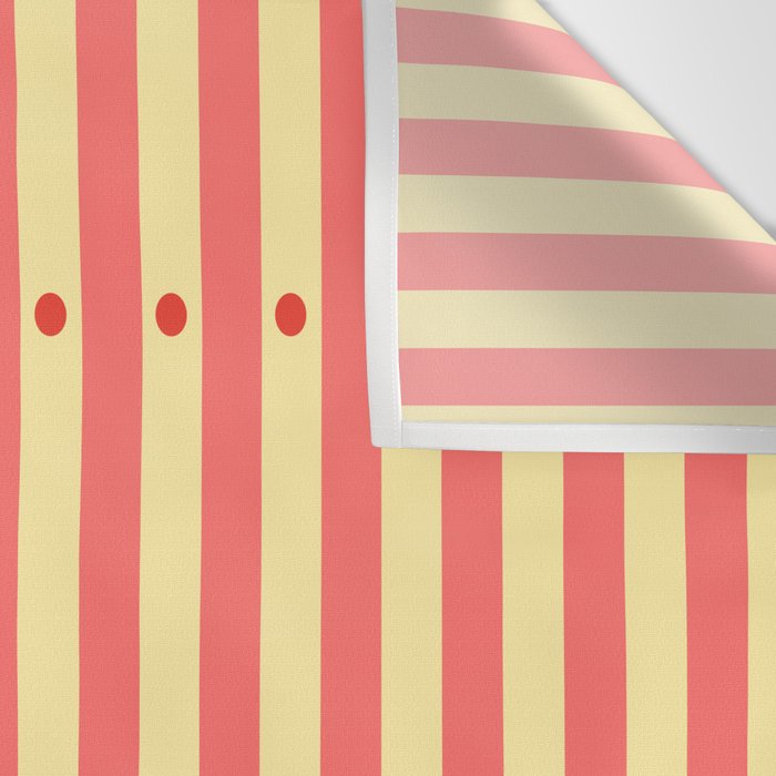 Stripes and Dots geometric pattern peach and yellow Wall Tapestry Gallery Image 3