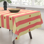 Stripes and Dots geometric pattern peach and yellow Tablecloth Gallery Image 3