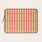Stripes and Dots geometric pattern peach and yellow Laptop Sleeve Gallery Image 1