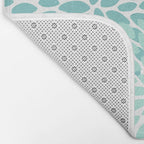 Floral Pattern, Aqua, Teal, Turquoise and Gray Bath Mat Gallery Image 2