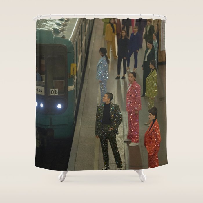 MAGIC PEOPLE VOL.2 - digital artwork by Yana Potter, glitter artist. Style and glam , diamonds.  Shower Curtain Gallery Image 1