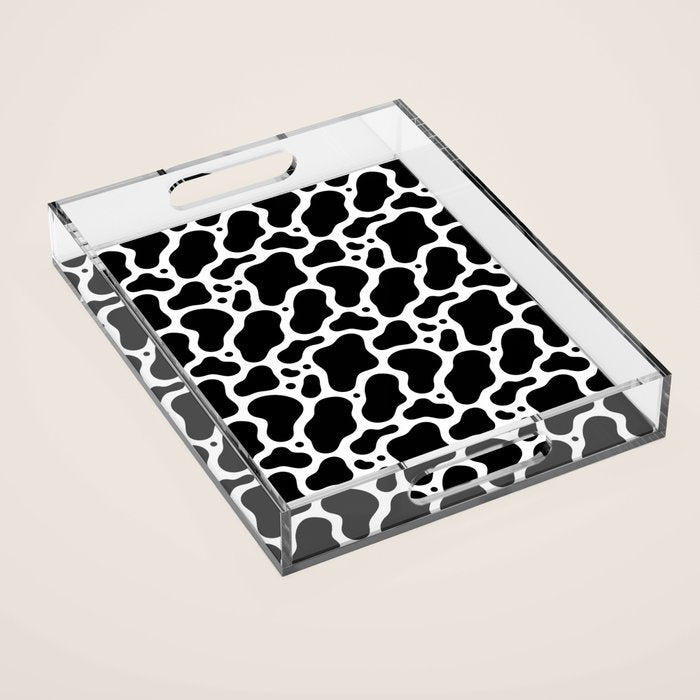 Abstract black and white water surface pattern Acrylic Tray Gallery Image 1