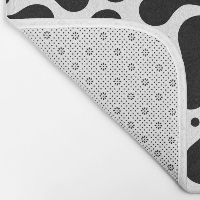 Abstract black and white water surface pattern Bath Mat Gallery Image 2