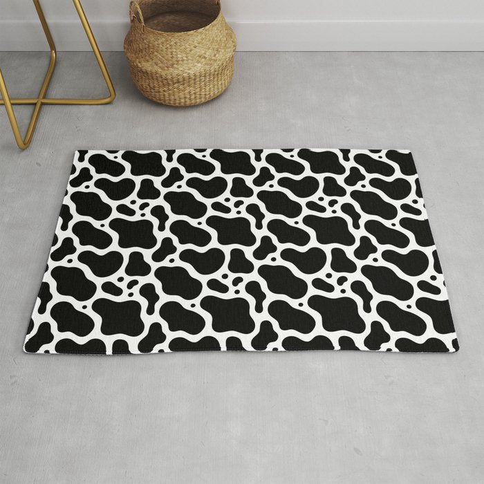 Abstract black and white water surface pattern Rug Gallery Image 1
