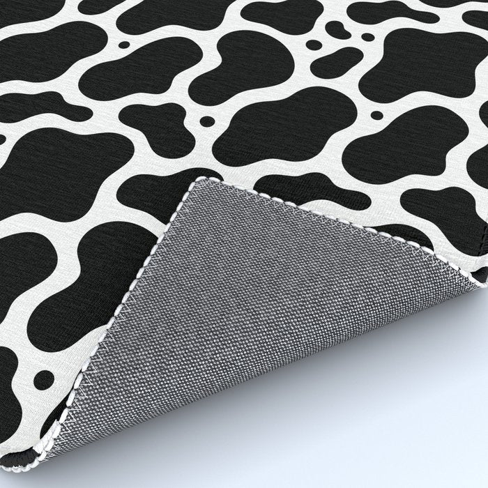 Abstract black and white water surface pattern Rug Gallery Image 4