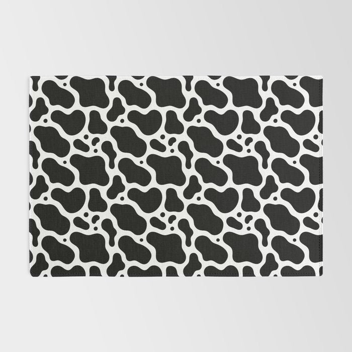 Abstract black and white water surface pattern Rug Gallery Image 2
