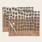 Rich Terracotta Black Dots Abstract Art Placemat Gallery Image 1