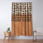 Rich Terracotta Black Dots Abstract Art Window Curtain Gallery Image 5