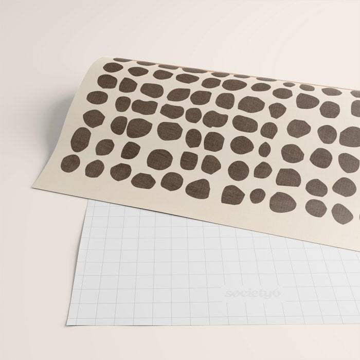 Rich Terracotta Black Dots Abstract Art Wrapping Paper Gallery Image 2