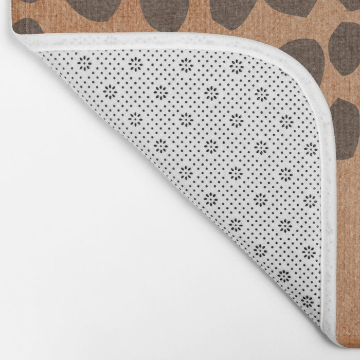 Rich Terracotta Black Dots Abstract Art Bath Mat Gallery Image 2