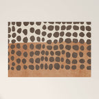 Rich Terracotta Black Dots Abstract Art Welcome Mat Gallery Image 1