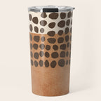 Rich Terracotta Black Dots Abstract Art Travel Mug Gallery Image 1