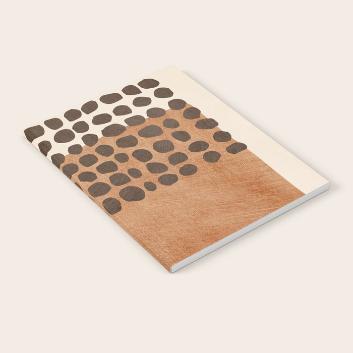 Rich Terracotta Black Dots Abstract Art Notebook Gallery Image 2