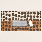 Rich Terracotta Black Dots Abstract Art Desk Mat Gallery Image 1