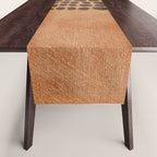 Rich Terracotta Black Dots Abstract Art Table Runner Gallery Image 1