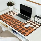 Rich Terracotta Black Dots Abstract Art Desk Mat Gallery Image 2