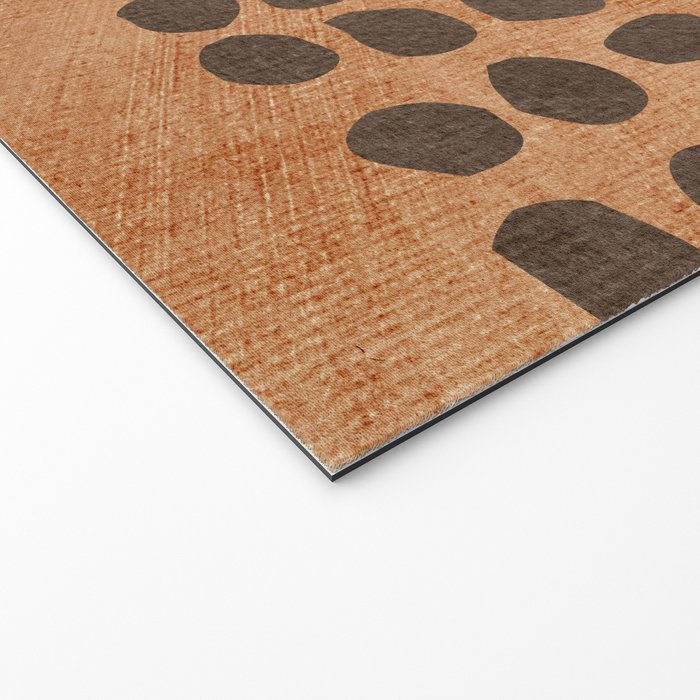 Rich Terracotta Black Dots Abstract Art Welcome Mat Gallery Image 2