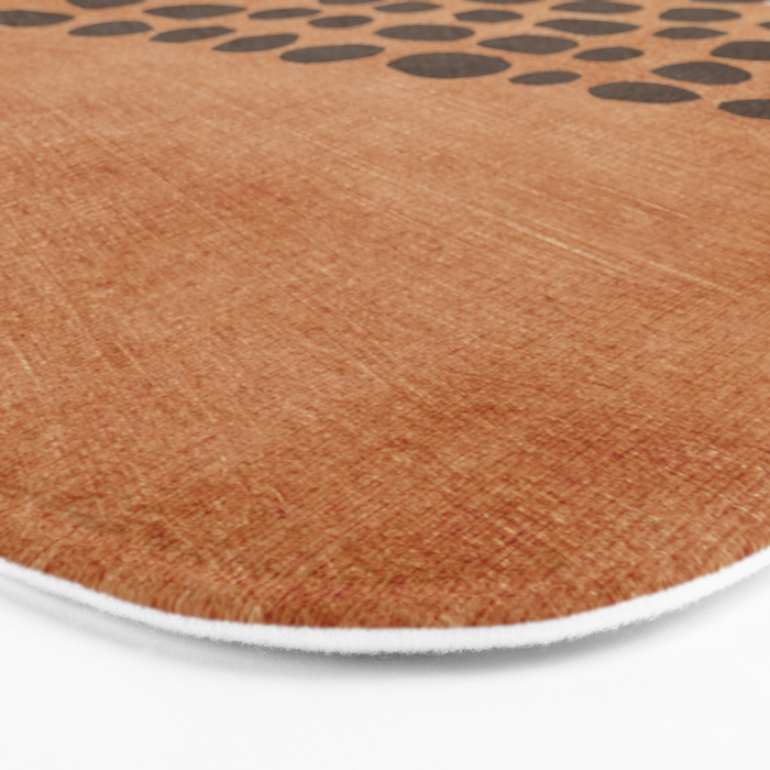 Rich Terracotta Black Dots Abstract Art Bath Mat Gallery Image 3