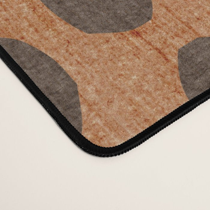 Rich Terracotta Black Dots Abstract Art Desk Mat Gallery Image 4