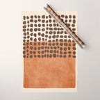 Rich Terracotta Black Dots Abstract Art Wrapping Paper Gallery Image 1
