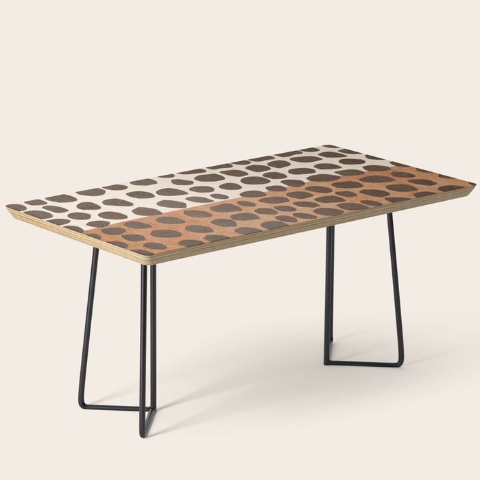 Rich Terracotta Black Dots Abstract Art Coffee Table Gallery Image 1