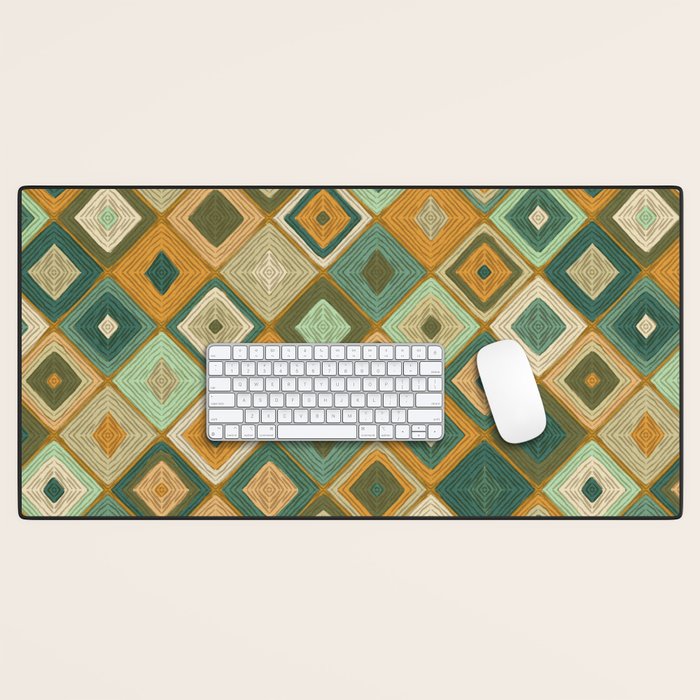 Hand-drawn Quilt #6 Desk Mat Gallery Image 1