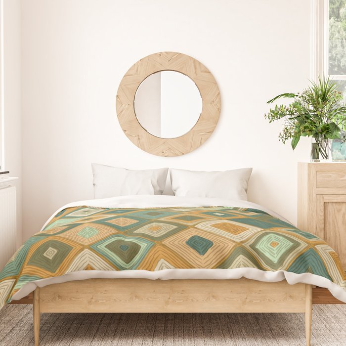 Hand-drawn Quilt #6 Duvet Cover Gallery Image 3