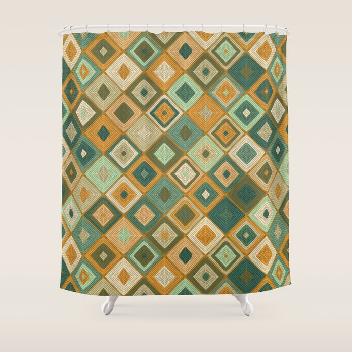 Hand-drawn Quilt #6 Shower Curtain Gallery Image 1