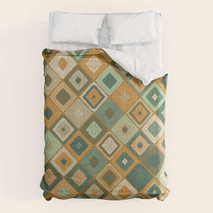 Hand-drawn Quilt #6 Duvet Cover Gallery Image 6