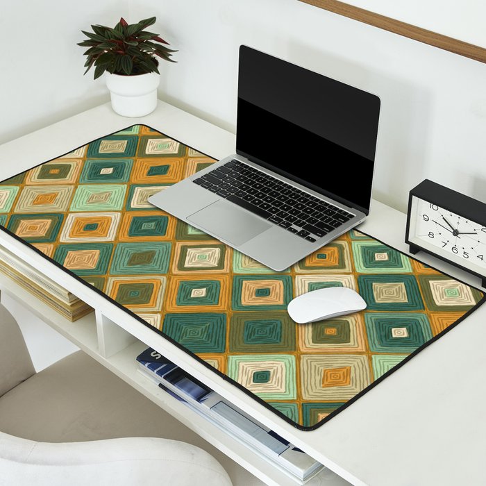 Hand-drawn Quilt #6 Desk Mat Gallery Image 2