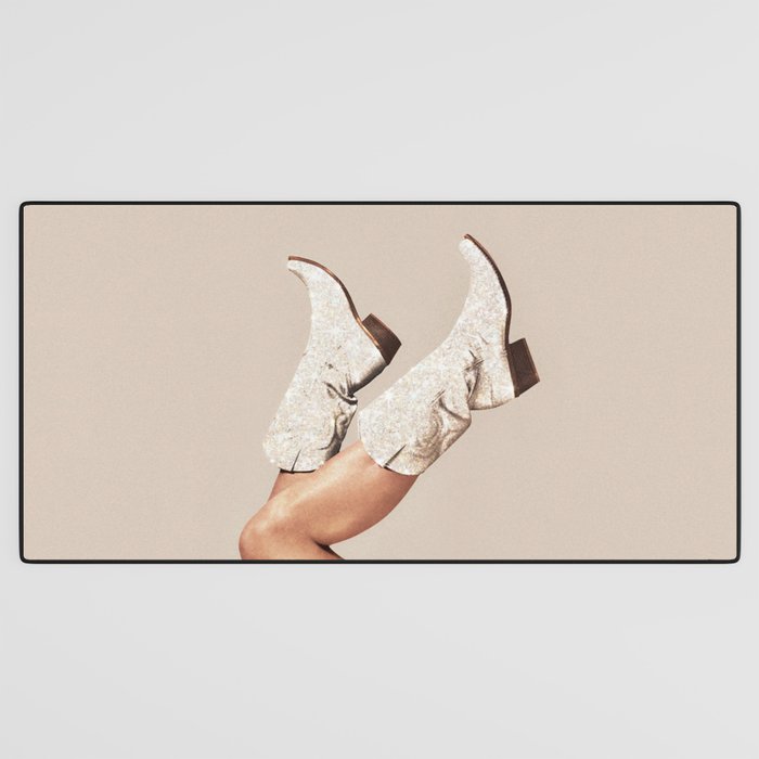 These Boots - Neutral Glitter II / Beige Desk Mat Gallery Image 3