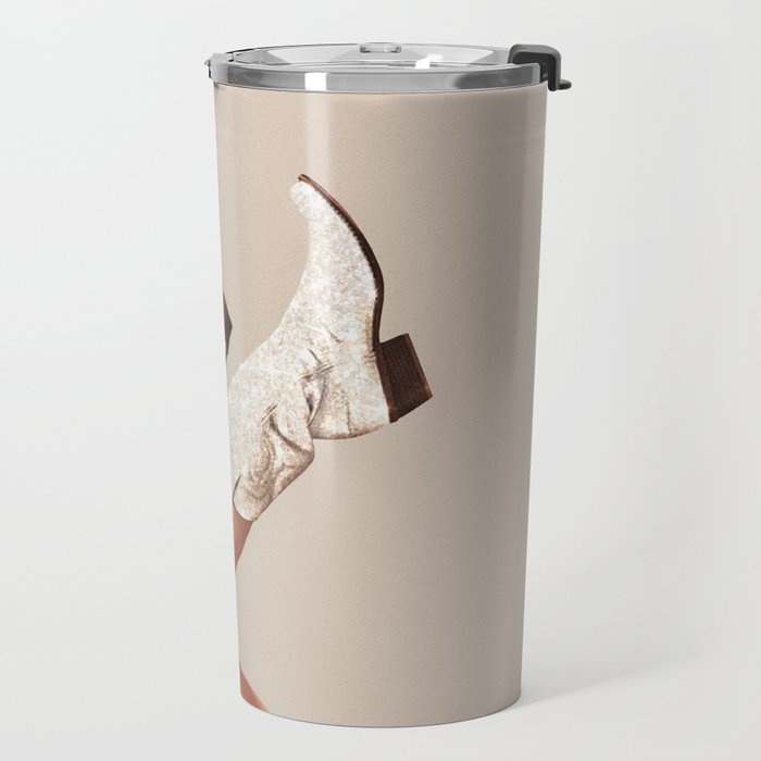 These Boots - Neutral Glitter II / Beige Travel Mug Gallery Image 2