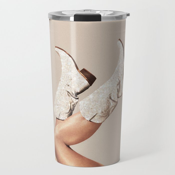 These Boots - Neutral Glitter II / Beige Travel Mug Gallery Image 1