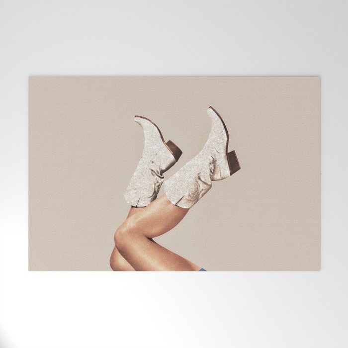 These Boots - Neutral Glitter II / Beige Welcome Mat Gallery Image 1