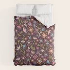 Ditsy Daisy Floral on Burgundy Comforter Gallery Image 6