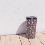 Ditsy Daisy Floral on Burgundy Travel Mug Gallery Image 4