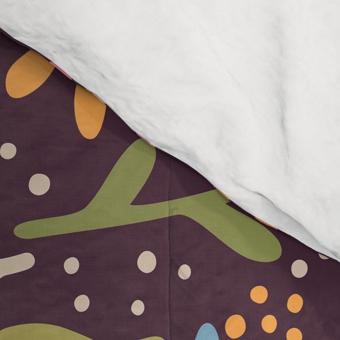 Ditsy Daisy Floral on Burgundy Comforter Gallery Image 4