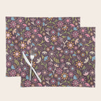 Ditsy Daisy Floral on Burgundy Placemat Gallery Image 1