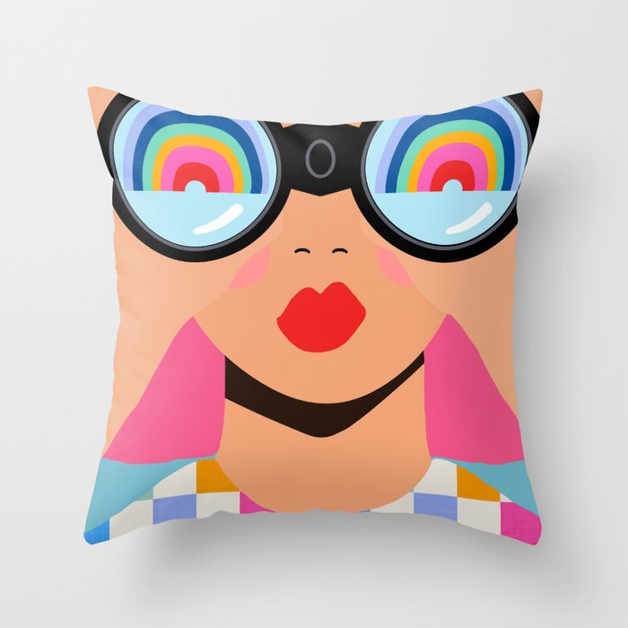 Seeking Rainbows - pride Throw Pillow Gallery Image 1