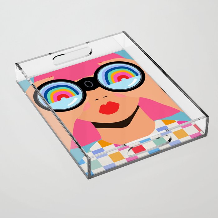 Seeking Rainbows - pride Acrylic Tray Gallery Image 1