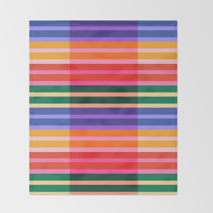 Color Block Stripes Throw Blanket Gallery Image 2