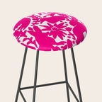 Hot Pink Otomi Bright Pattern Stool Gallery Image 2