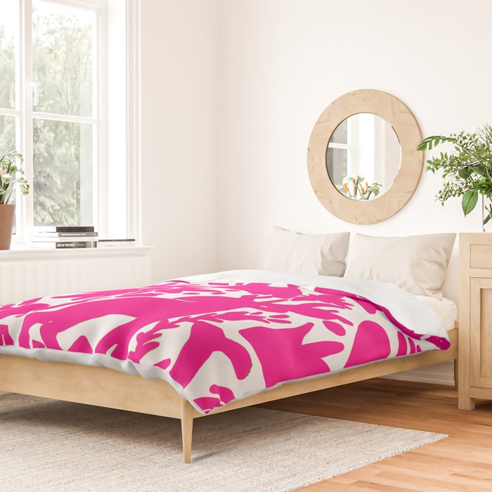 Hot Pink Otomi Bright Pattern Duvet Cover Gallery Image 2