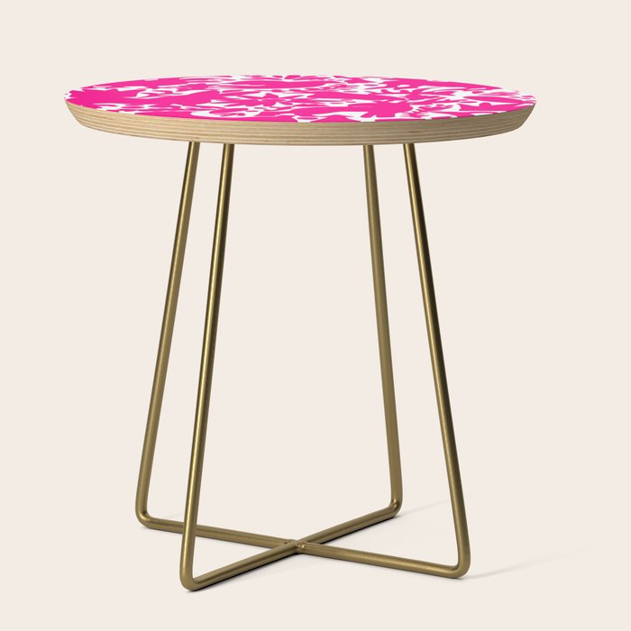 Hot Pink Otomi Bright Pattern Side Table Gallery Image 1