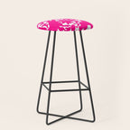 Hot Pink Otomi Bright Pattern Stool Gallery Image 1