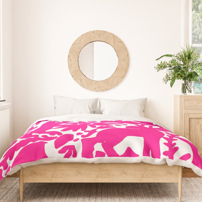 Hot Pink Otomi Bright Pattern Duvet Cover Gallery Image 3