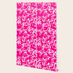 Hot Pink Otomi Bright Pattern Wallpaper Gallery Image 2