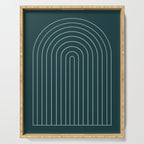 Minimal Arch XXXVIII Dark Teal Green Modern Geometric Lines Serving Tray Gallery Image 1